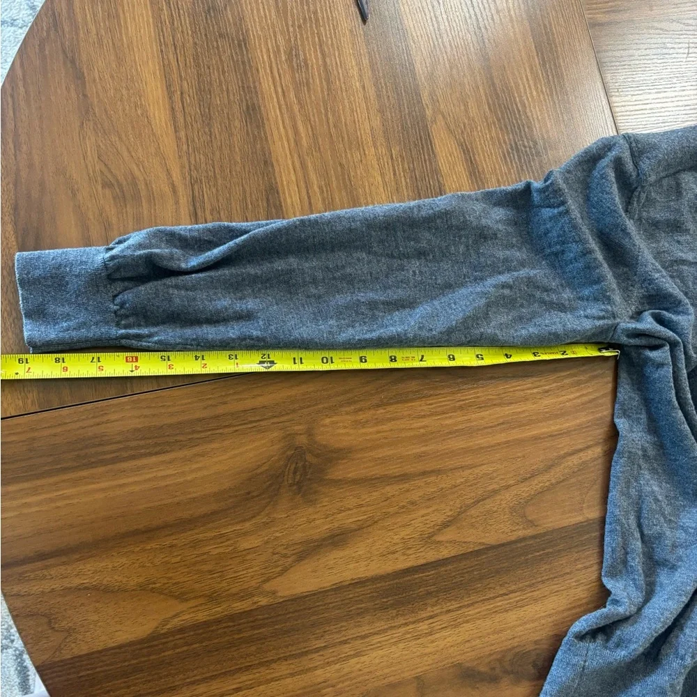 Vince | Gray Wool Elbow Patch V-neck Sweater Sz L